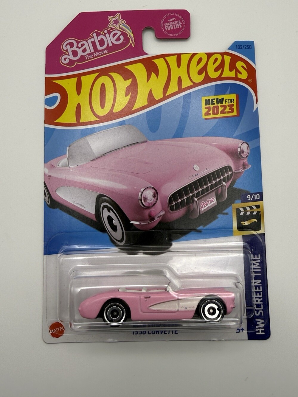 Hot Wheels 1956 Corvette Pink Barbie The Movie HW Screen Time 9/10 Chevy
